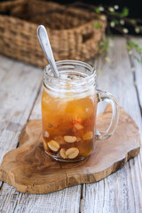 chinese sweet dessert with white fungus, peach gum, lotus seed and others