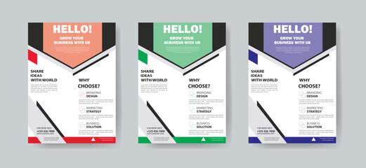 Business Flyer Corporate Flyer Template Geometric shape Flyer Circle Abstract Color concepts