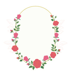 Vector rose flower frame illustration