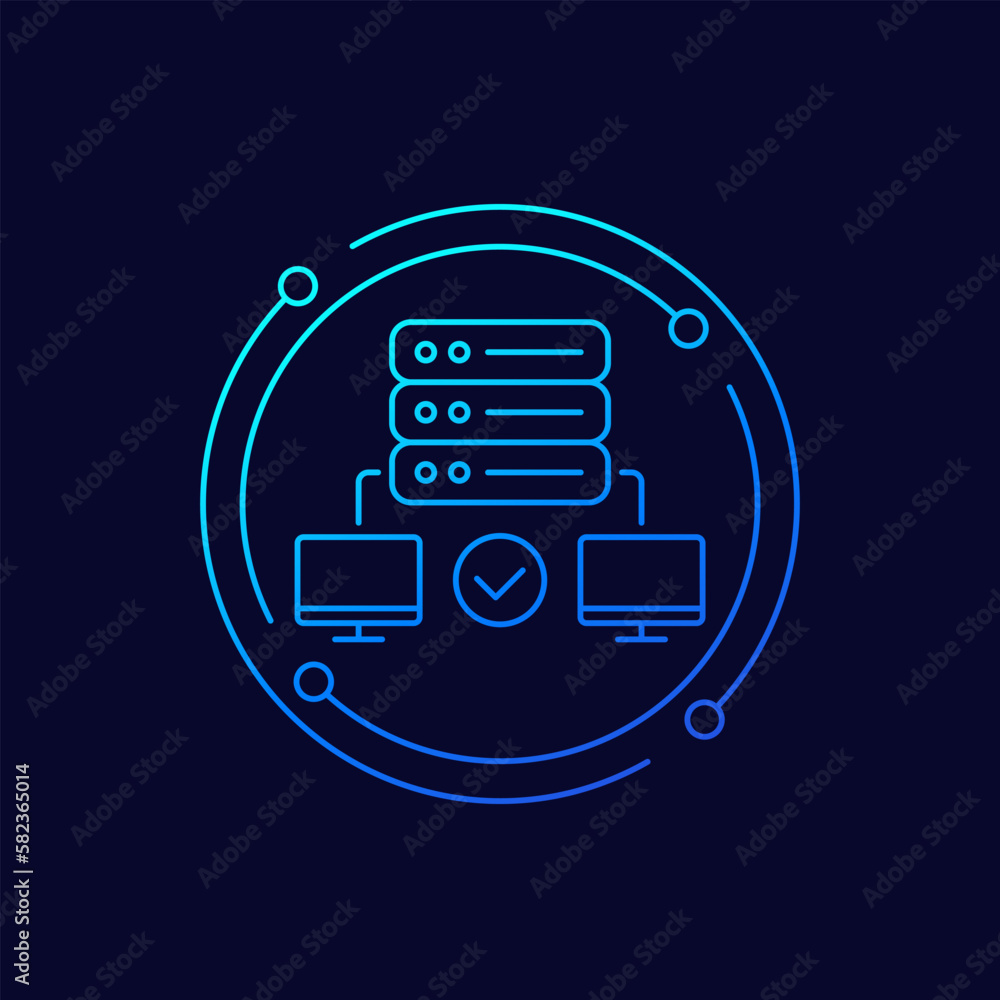 Poster proxy server icon, linear design