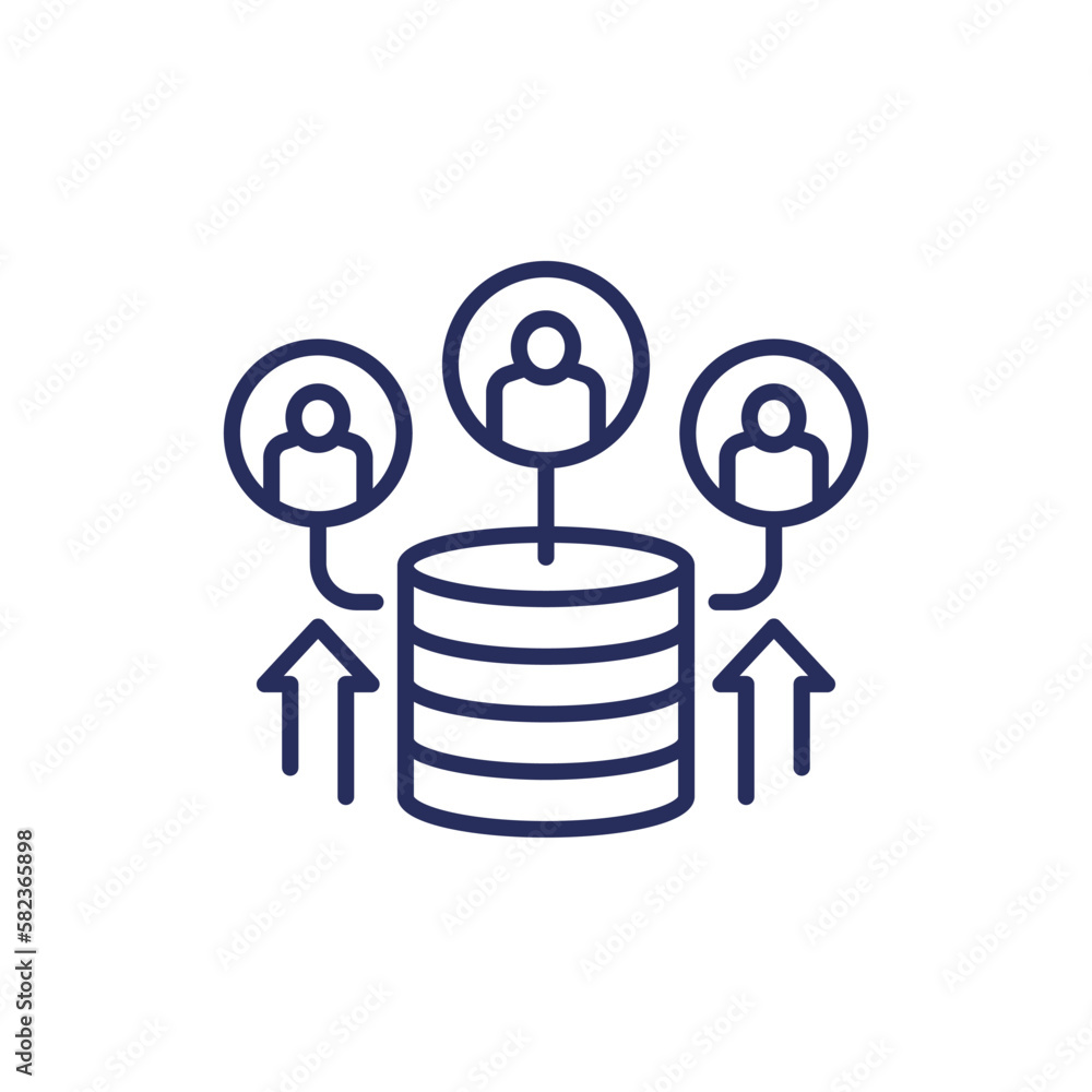 Poster increase userbase line icon with users