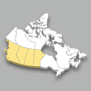 recommend clip art: Western Canada region location within Canada map