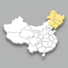 Northeast region location within China map
