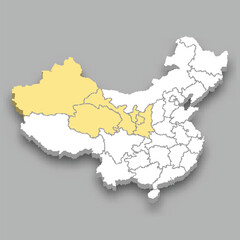Northwest region location within China map
