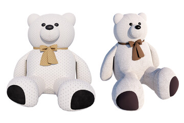 teddy bear Plush white background Isolated transparent PNG.