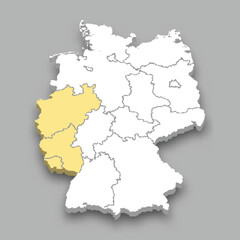 Obraz na płótnie Canvas Western region location within Germany map