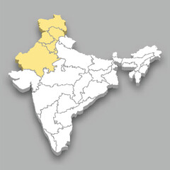 Northern Zone location within India map