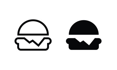 Burger Hamburger icon illustration web site mobile logo app UI design, meat, beef, food, lettuce, sandwich, meal, grilled, tomato, bun, snack, onion cheese sign symbol Fast food vector