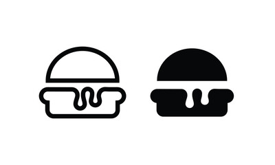 Burger Hamburger icon illustration web site mobile logo app UI design, meat, beef, food, lettuce, sandwich, meal, grilled, tomato, bun, snack, onion cheese sign symbol Fast food vector