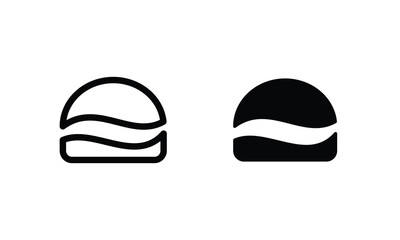 Burger Hamburger icon illustration web site mobile logo app UI design, meat, beef, food, lettuce, sandwich, meal, grilled, tomato, bun, snack, onion cheese sign symbol Fast food vector