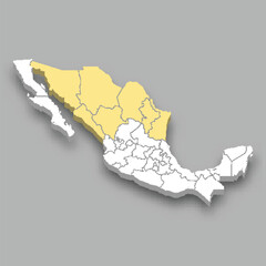 Northern Mexico region location within Mexico map