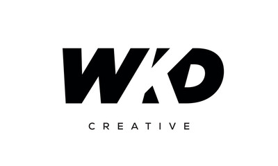 WKD letters negative space logo design. creative typography monogram vector	
