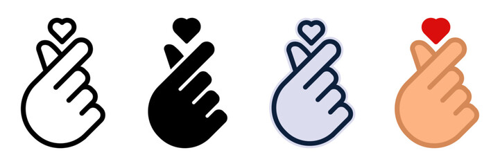 Obraz premium Heart finger icon. sign for mobile concept and web design. vector illustration