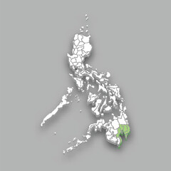 Davao region location within Philippines map