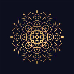 Golden Floral Star Mandala decorative elements stock illustration