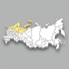 Northwestern region location within Russia map