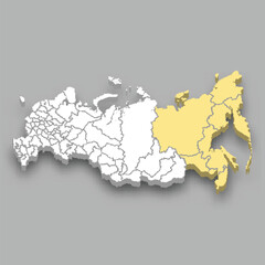Russian Far East region location within Russia map