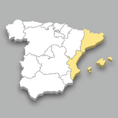 East region location within Spain map