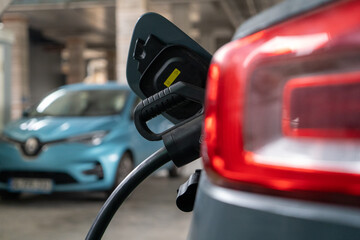 Electric car at the charging station