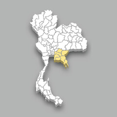 Eastern region location within Thailand map