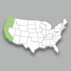 Pacific division location within United States map