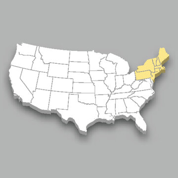 Northeast Region Location Within United States Map