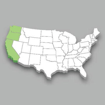 recommend clip art: Pacific division location within United States map