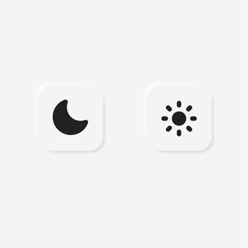 Light and Dark Mode Icons - Toggle Between Light and Dark Theme. Vector icons.