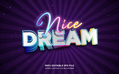 Nice Dream 3D editable text style effect	
