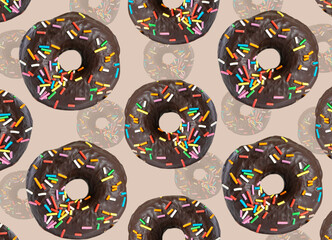 Background of chocolate donuts 