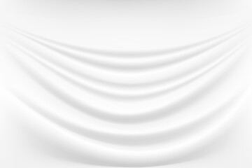 White texture 3D volumetric fabric folds, white waves for web design. Background for wedding card or flyer.