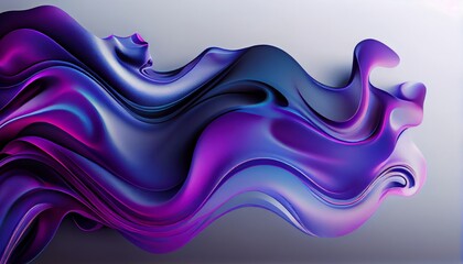 Fototapeta na wymiar purple blue wave gray background flowing forms illustration early folds sed slimy fluid liquid lossless fine contours faces wall, generative ai