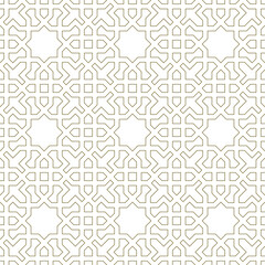 Seamless arabic geometric ornament in brown color.