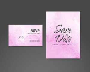 Wedding invitation with abstract watercolor background