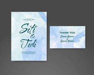 Wedding invitation with abstract watercolor background