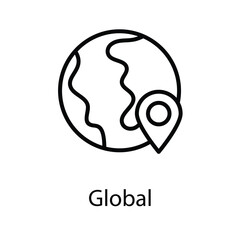 Global icon design stock illustration