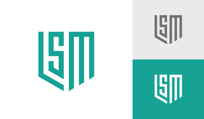 Letter LSM initial monogram emblem logo design vector