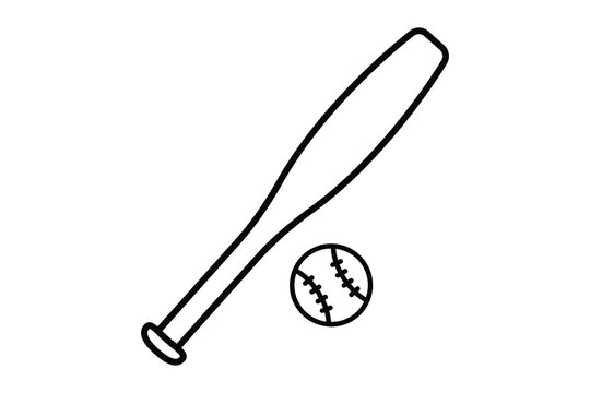 Baseball icon illustration. icon related to sport. outline icon style. Simple vector design editable