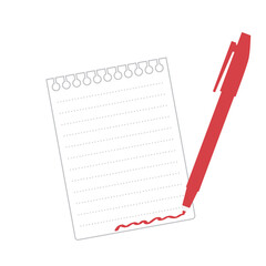 赤ペンとメモ用紙のフレーム