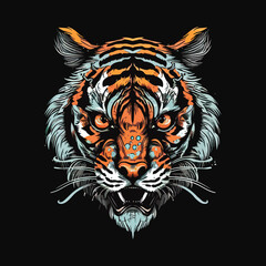 Tiger Head Illustration Vector