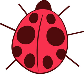 Cute lady bug hand drawn sketch  style cartoon PNG