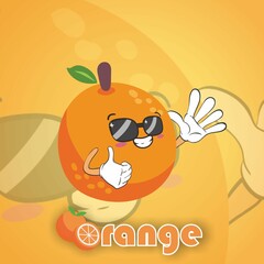 Cool orange animated image, with orange background and orange letters underneath.