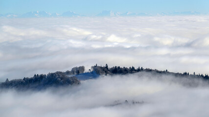 Paysage de montagne en hiver