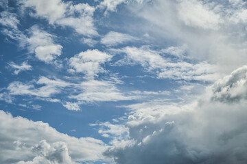 beautiful view of the sky with clouds after the rain, an idea for a background or advertising.