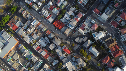 Aerial shot of Bo-kaap in cape town south africa