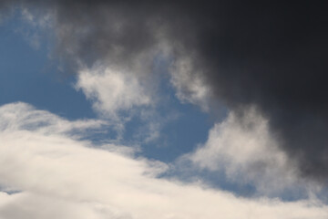 Stormy weather and dark clouds.