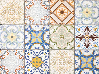 traditional ornate portuguese decorative tiles azulejos square floral design floor wall