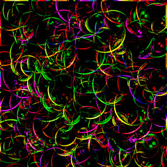 Abstract colorful background with bubbles and light effect