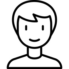 Smiling man thin line icon. Modern vector illustration of avatar.