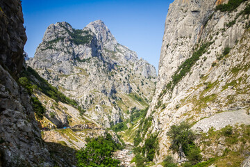 Fototapeta na wymiar Cares trail - ruta del Cares - in Picos de Europa, Asturias, Spain